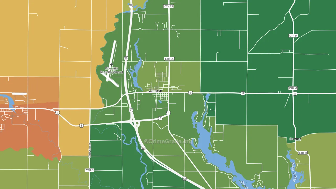 Cameron, WI Map of Vandalism Rates