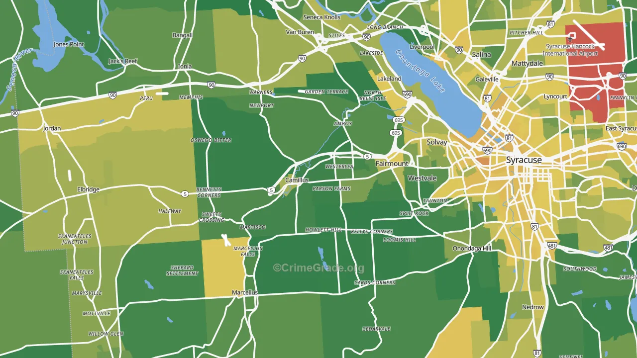 Camillus, NY Map of Vandalism Rates