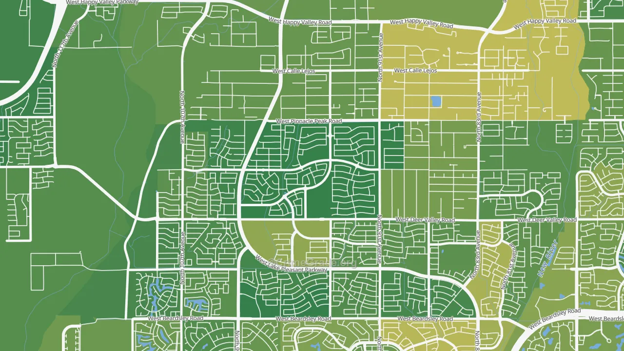 Camino Lago, Phoenix, AZ Map of Vandalism Rates