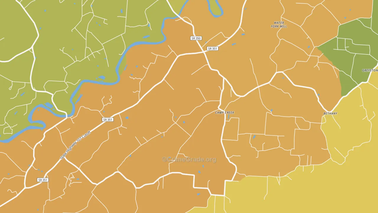 Camp Creek, TN Map of Vandalism Rates