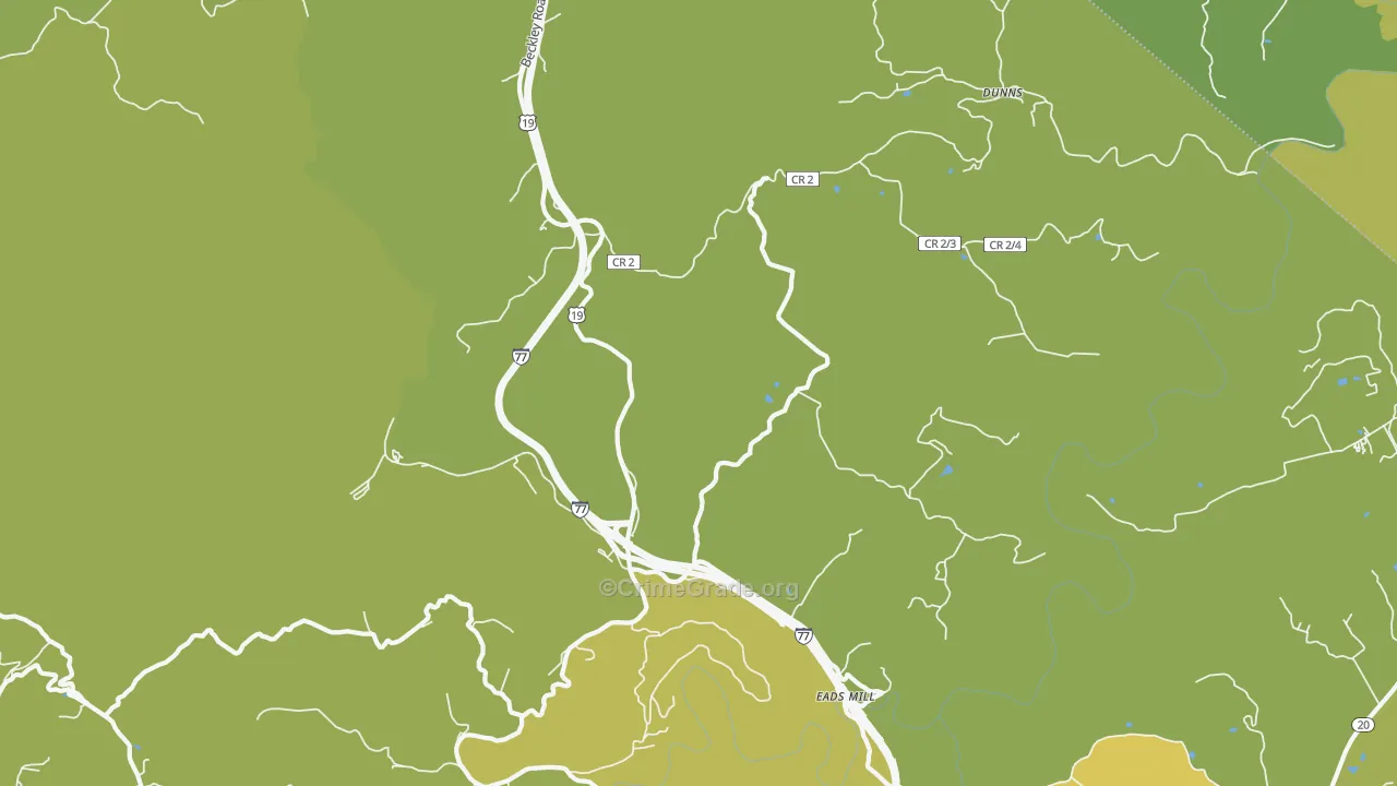 Camp Creek, WV Map of Vandalism Rates