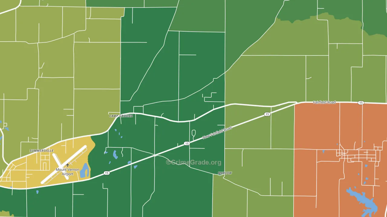 Camp Ground, IL Map of Vandalism Rates