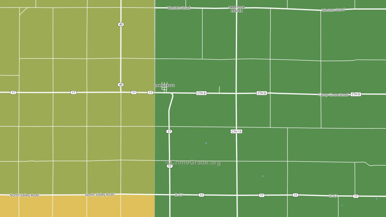 Camp Grove, IL Map of Vandalism Rates