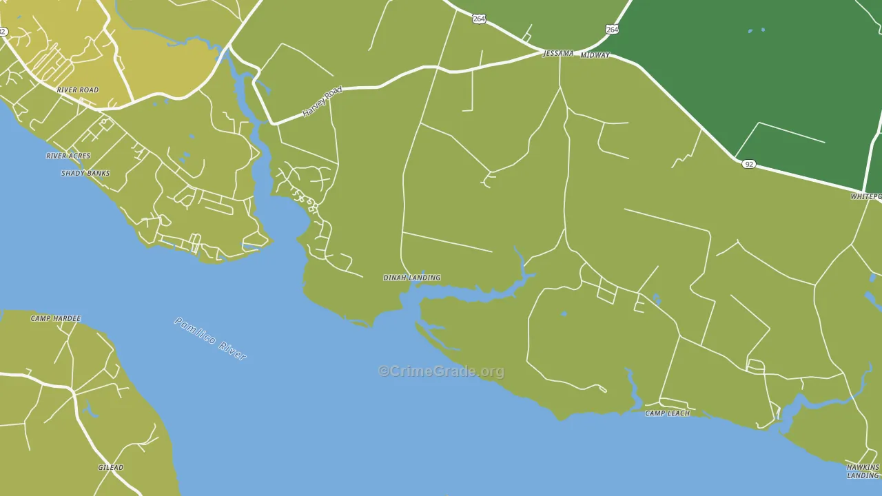 Camp Leach, NC Map of Vandalism Rates