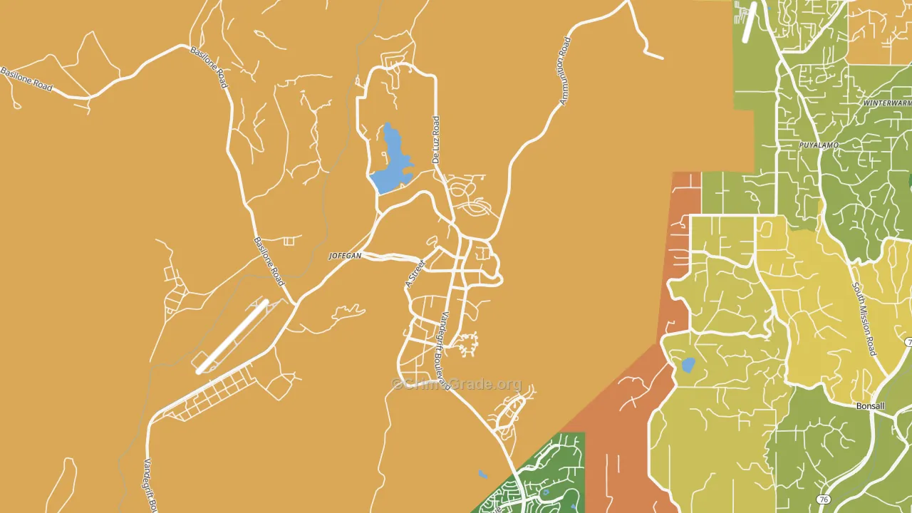Camp Pendleton North, CA Map of Vandalism Rates