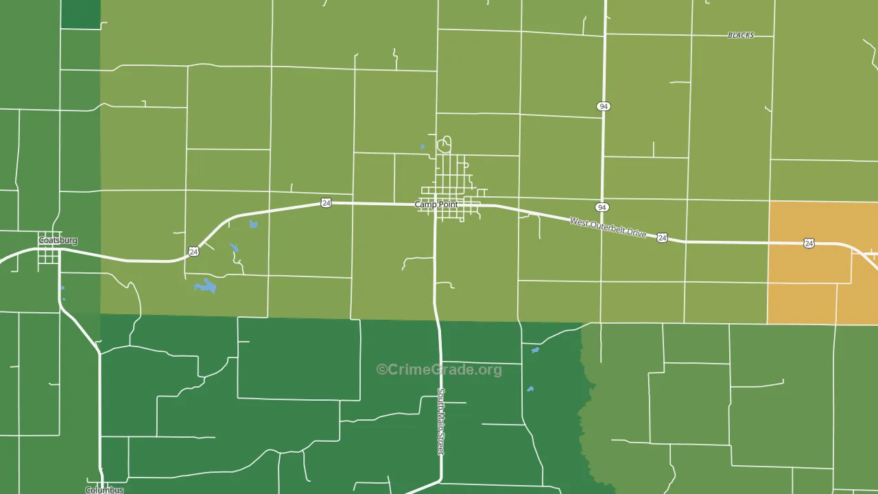 Camp Point, IL Map of Vandalism Rates