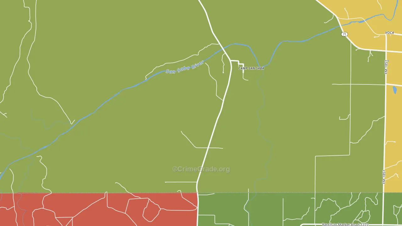 Camp San Saba, TX Map of Vandalism Rates