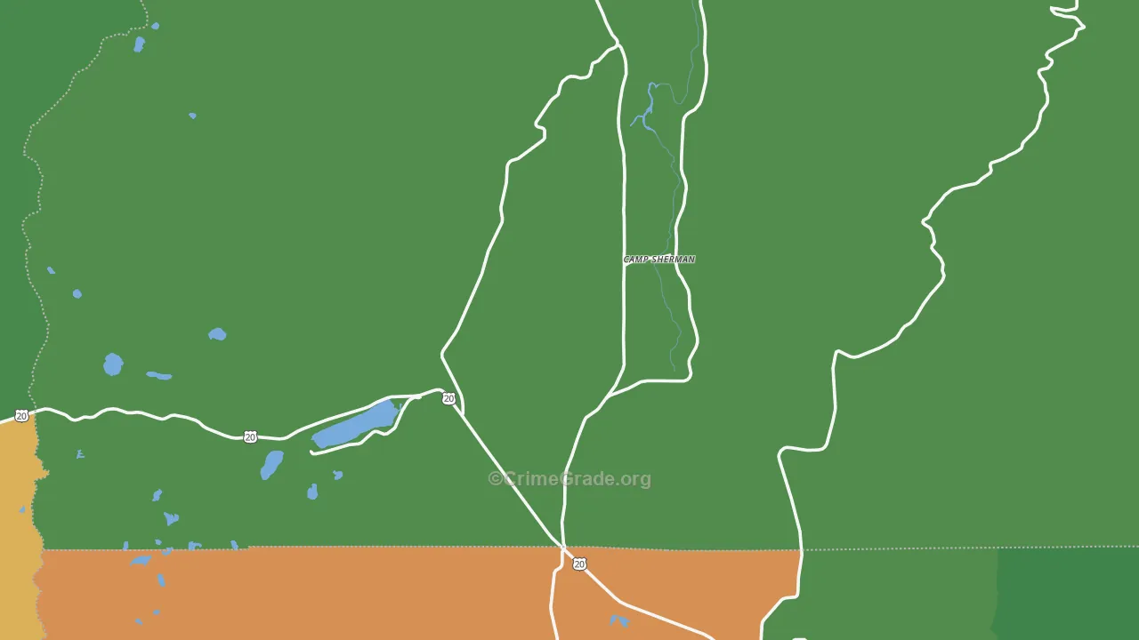 Camp Sherman, OR Map of Vandalism Rates
