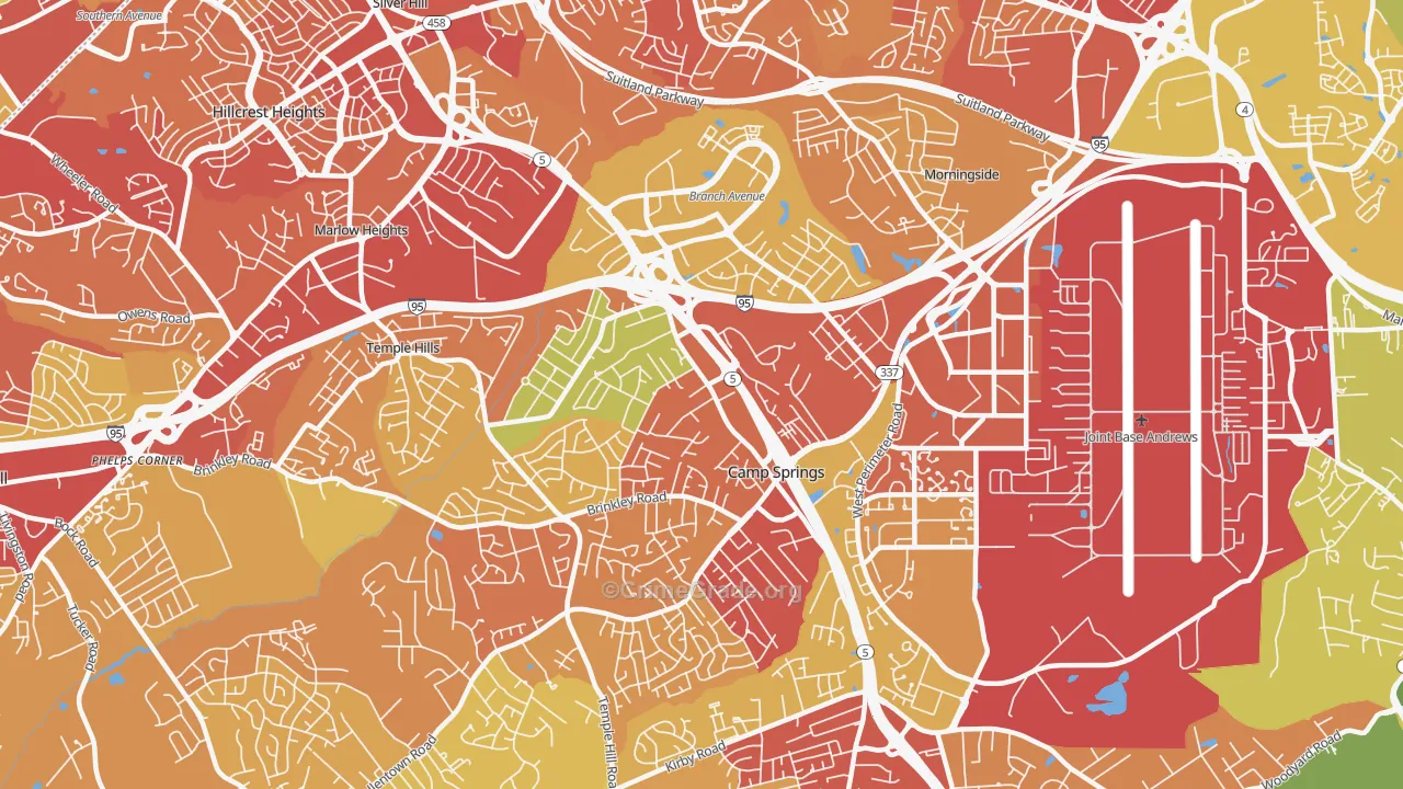 Camp Springs, MD Map of Vandalism Rates