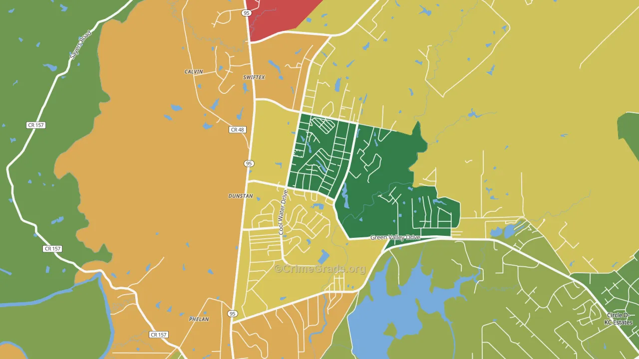 Camp Swift, TX Map of Vandalism Rates