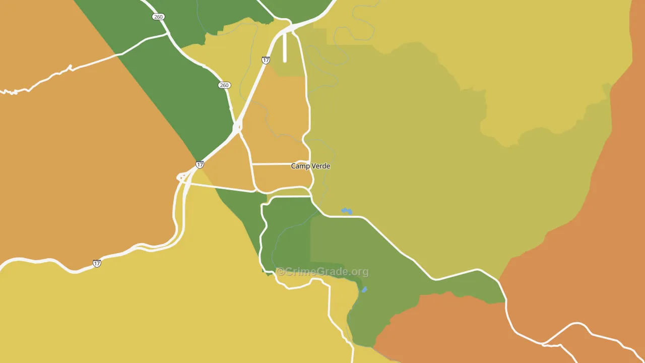Camp Verde, AZ Map of Vandalism Rates