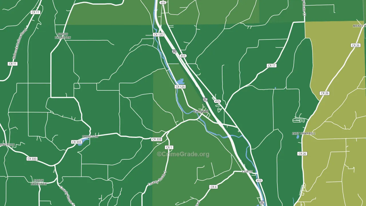 Campbell, NY Map of Vandalism Rates