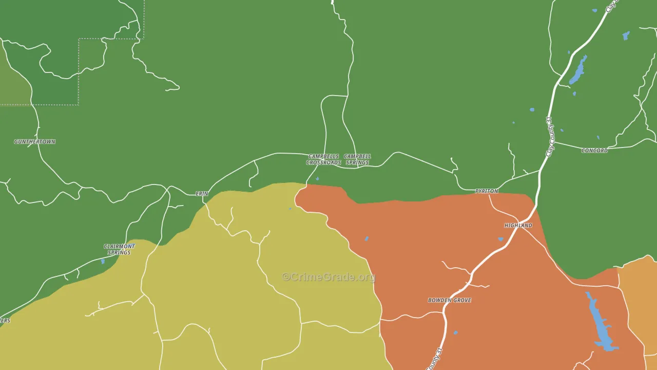 Campbells Crossroads, AL Map of Vandalism Rates