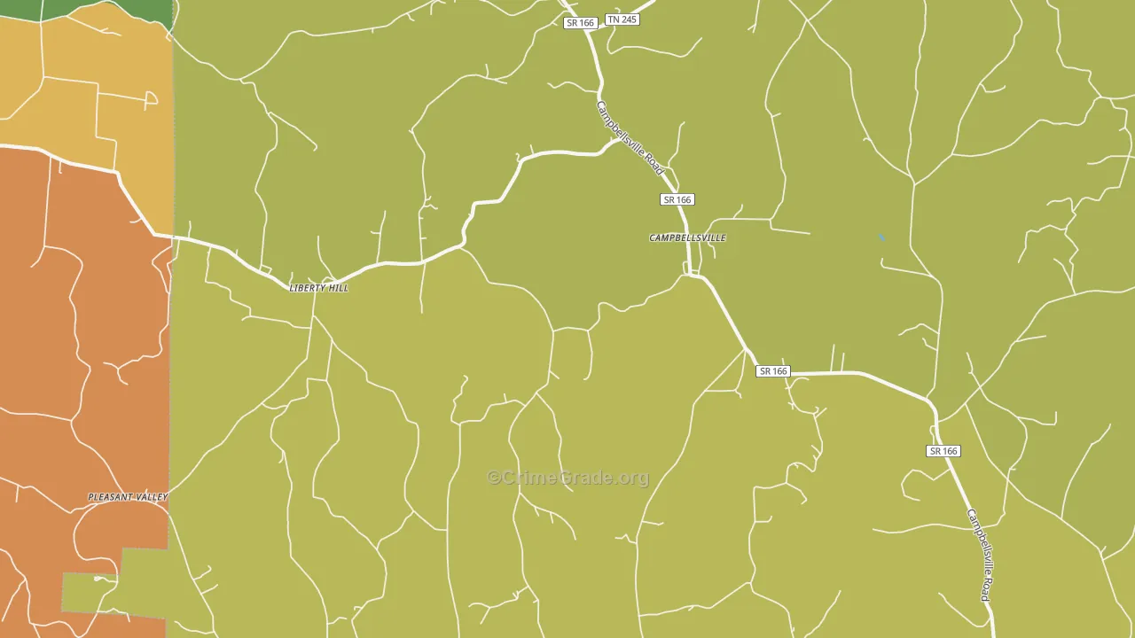 Campbellsville, TN Map of Vandalism Rates