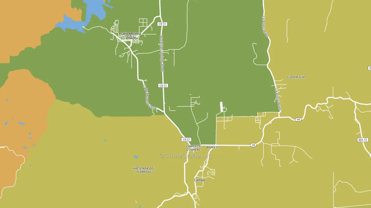 Campo, CA Map of Vandalism Rates
