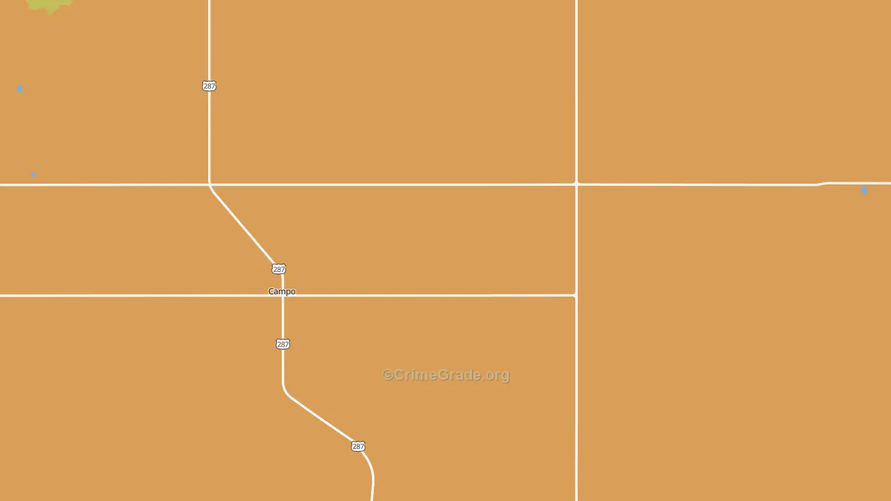 Campo, CO Map of Vandalism Rates