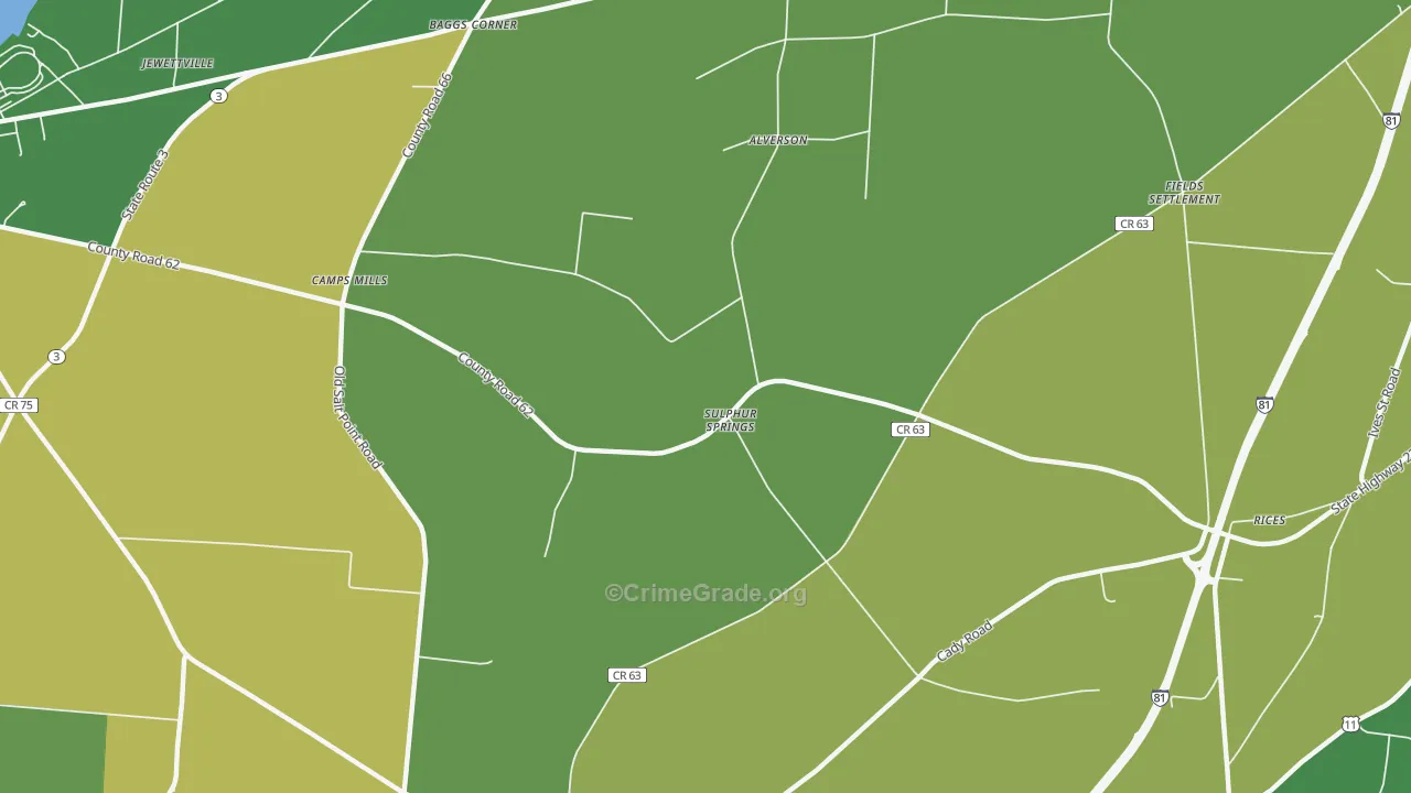 Camps Mills, NY Map of Vandalism Rates