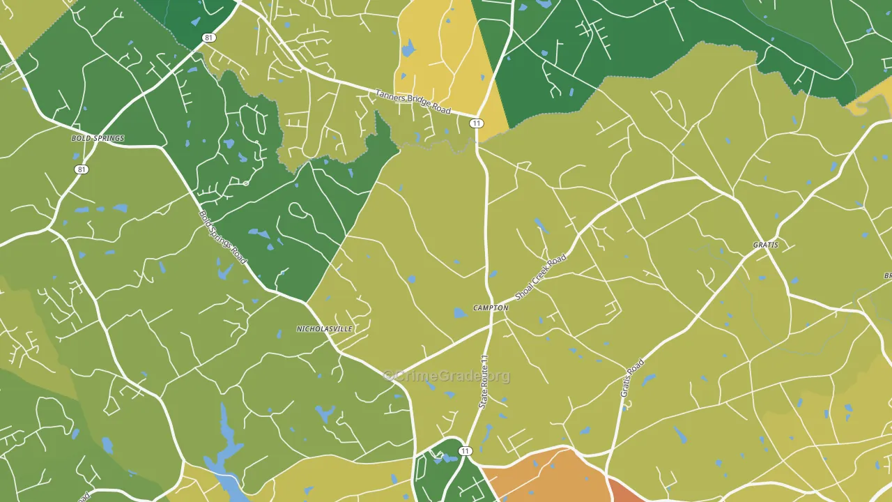 Campton, GA Map of Vandalism Rates