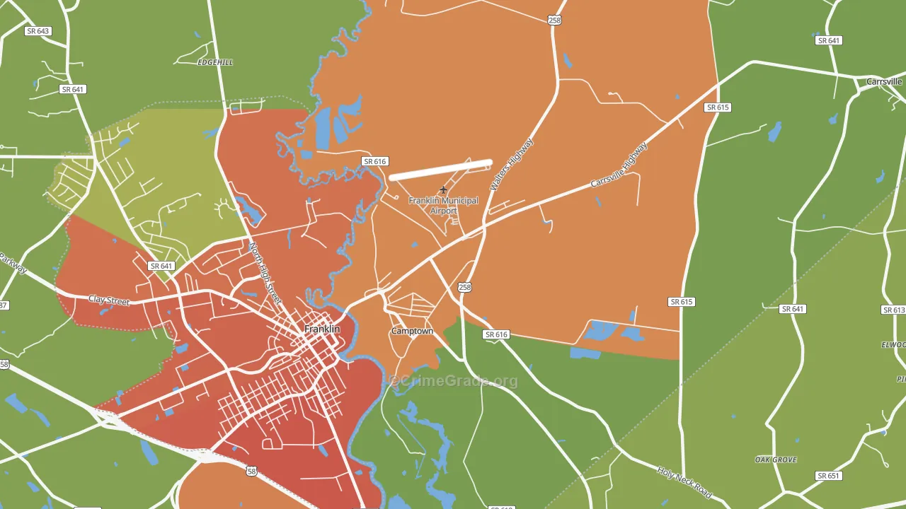 Camptown, VA Map of Vandalism Rates