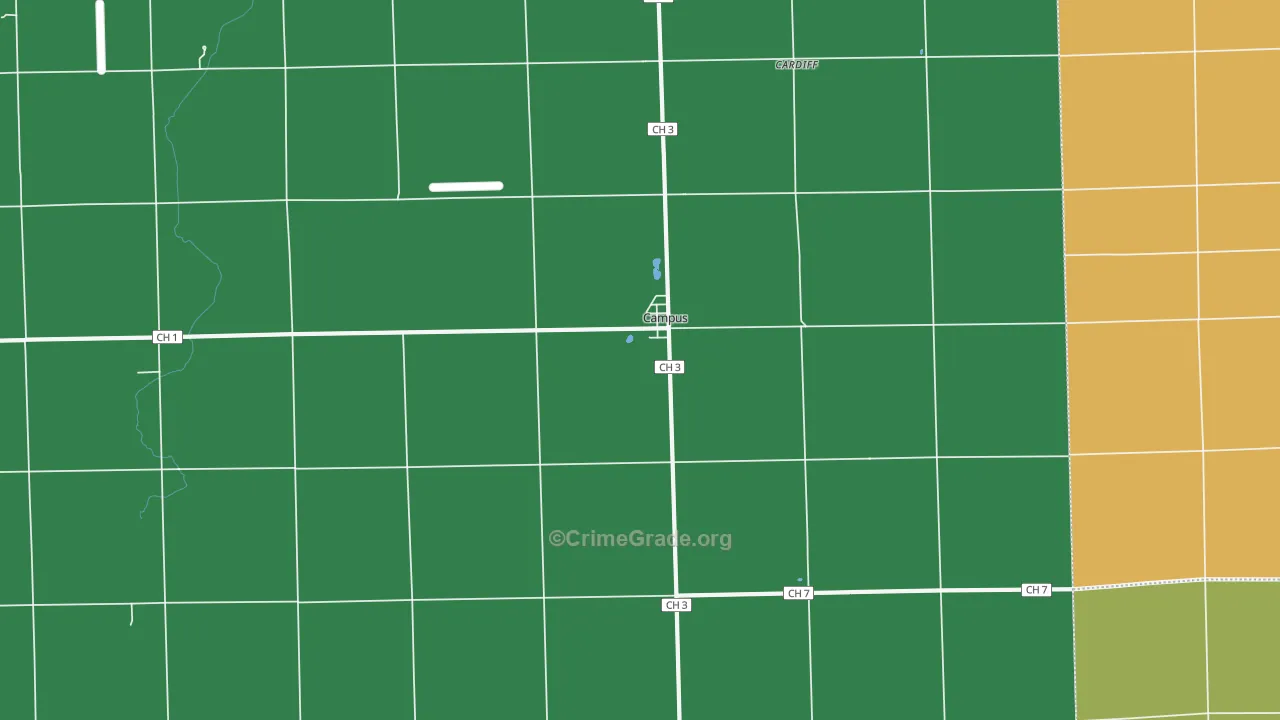 Campus, IL Map of Vandalism Rates