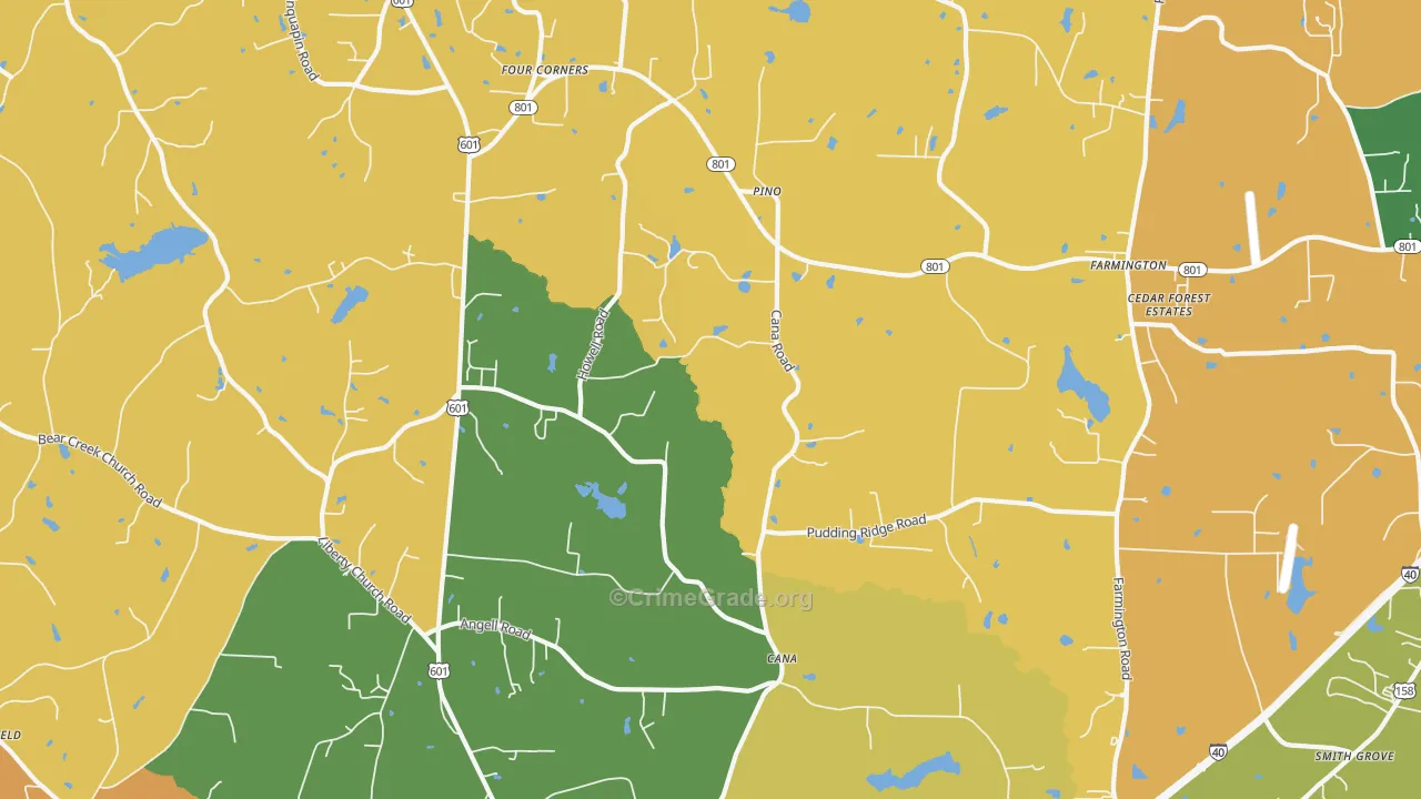 Cana, NC Map of Vandalism Rates