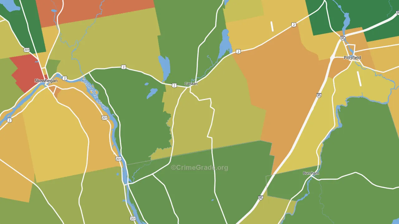 Canaan, ME Map of Vandalism Rates