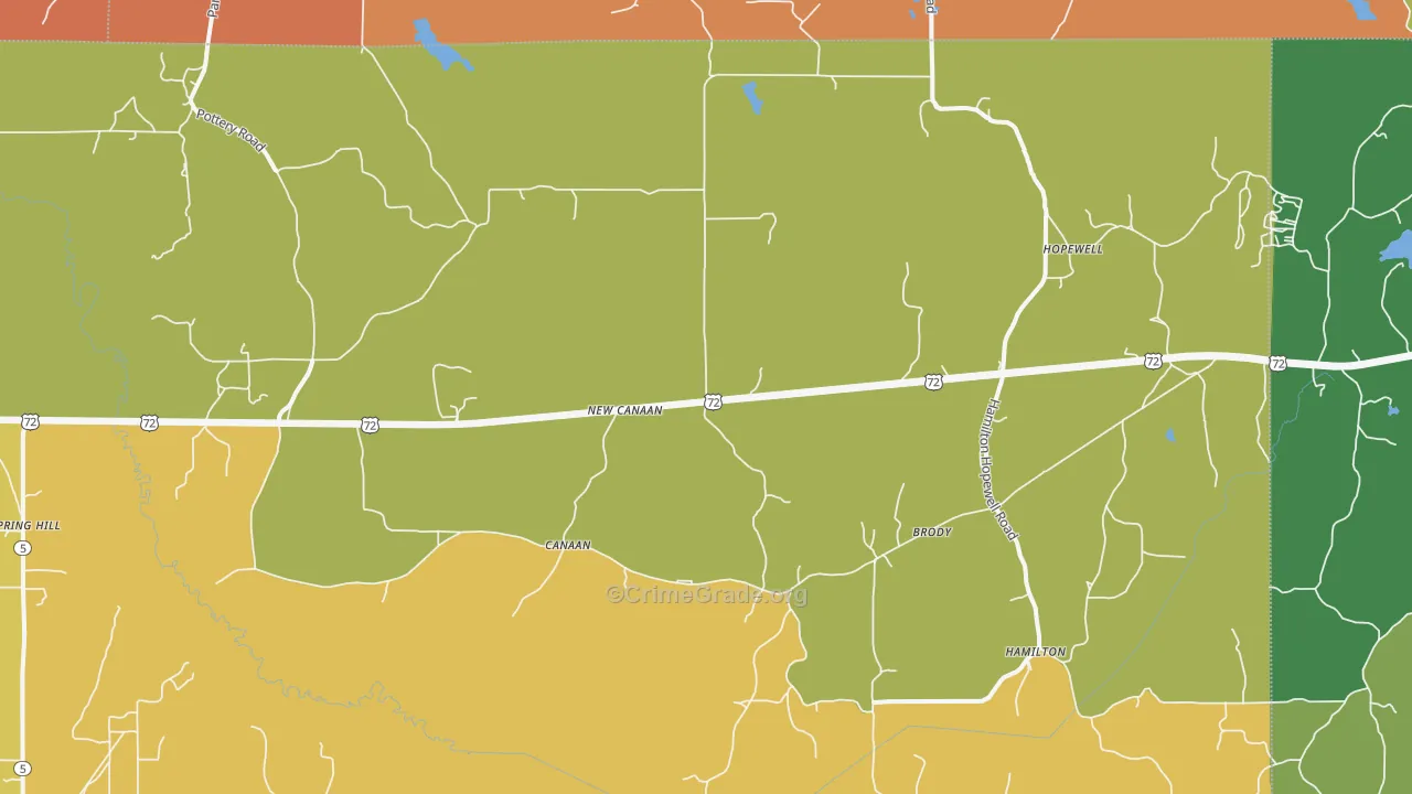 Canaan, MS Map of Vandalism Rates