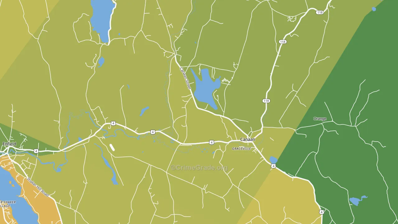 Canaan, NH Map of Vandalism Rates