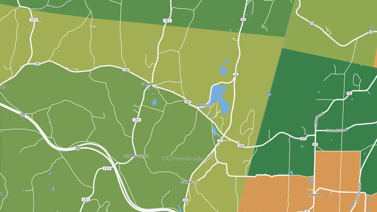 Canaan, NY Map of Vandalism Rates