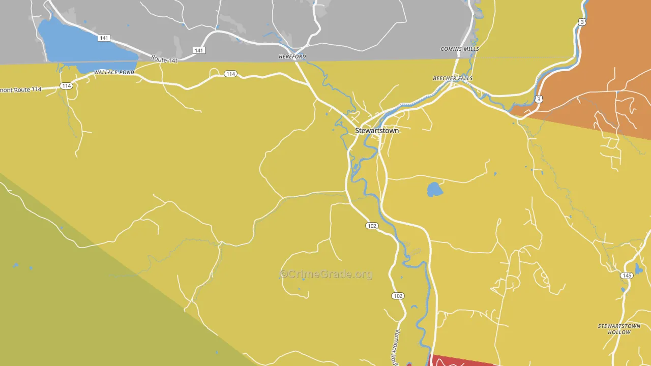 Canaan, VT Map of Vandalism Rates