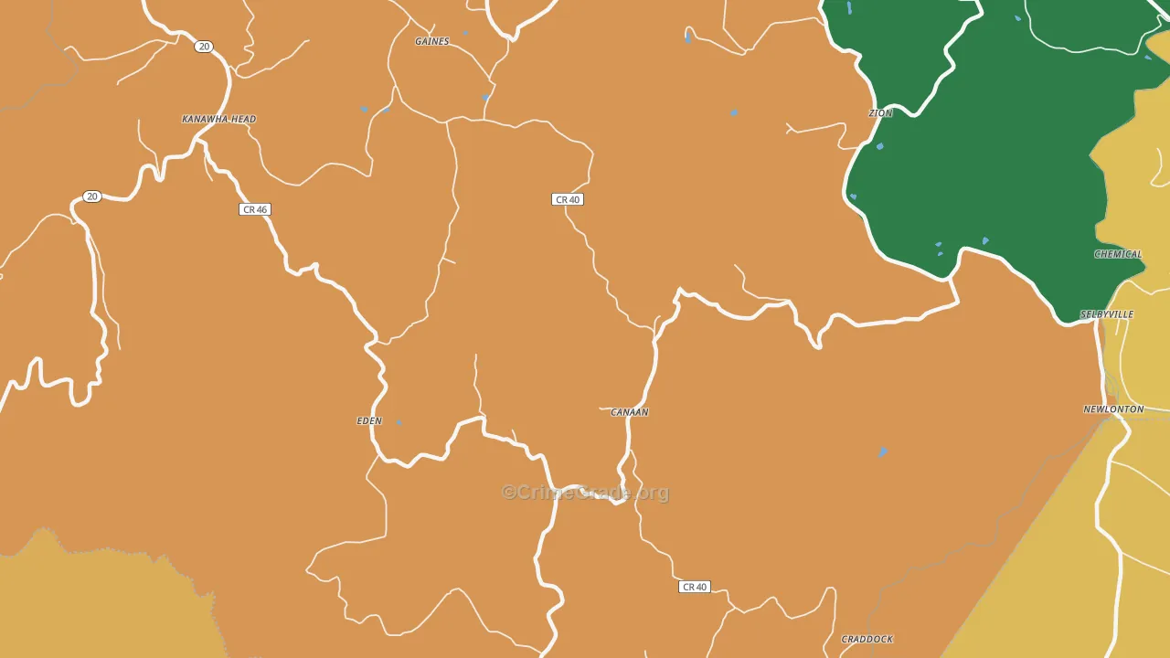 Canaan, WV Map of Vandalism Rates