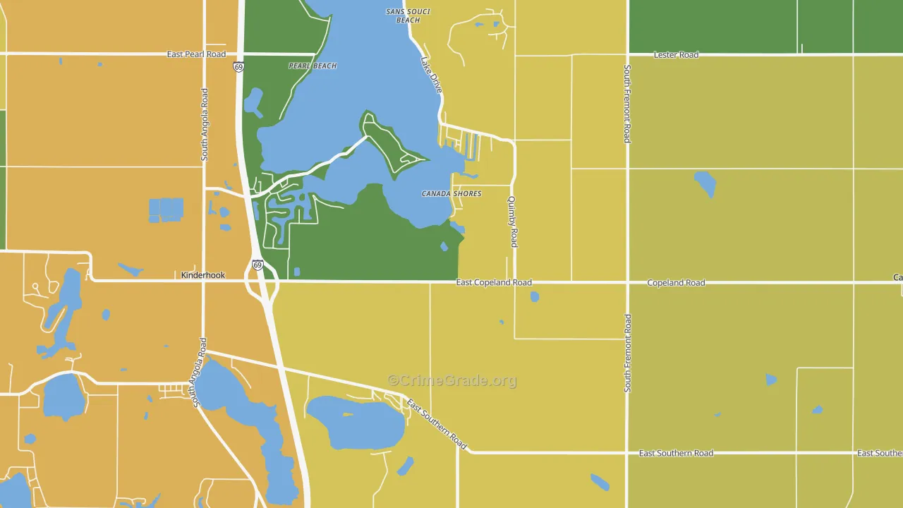 Canada Shores, MI Map of Vandalism Rates