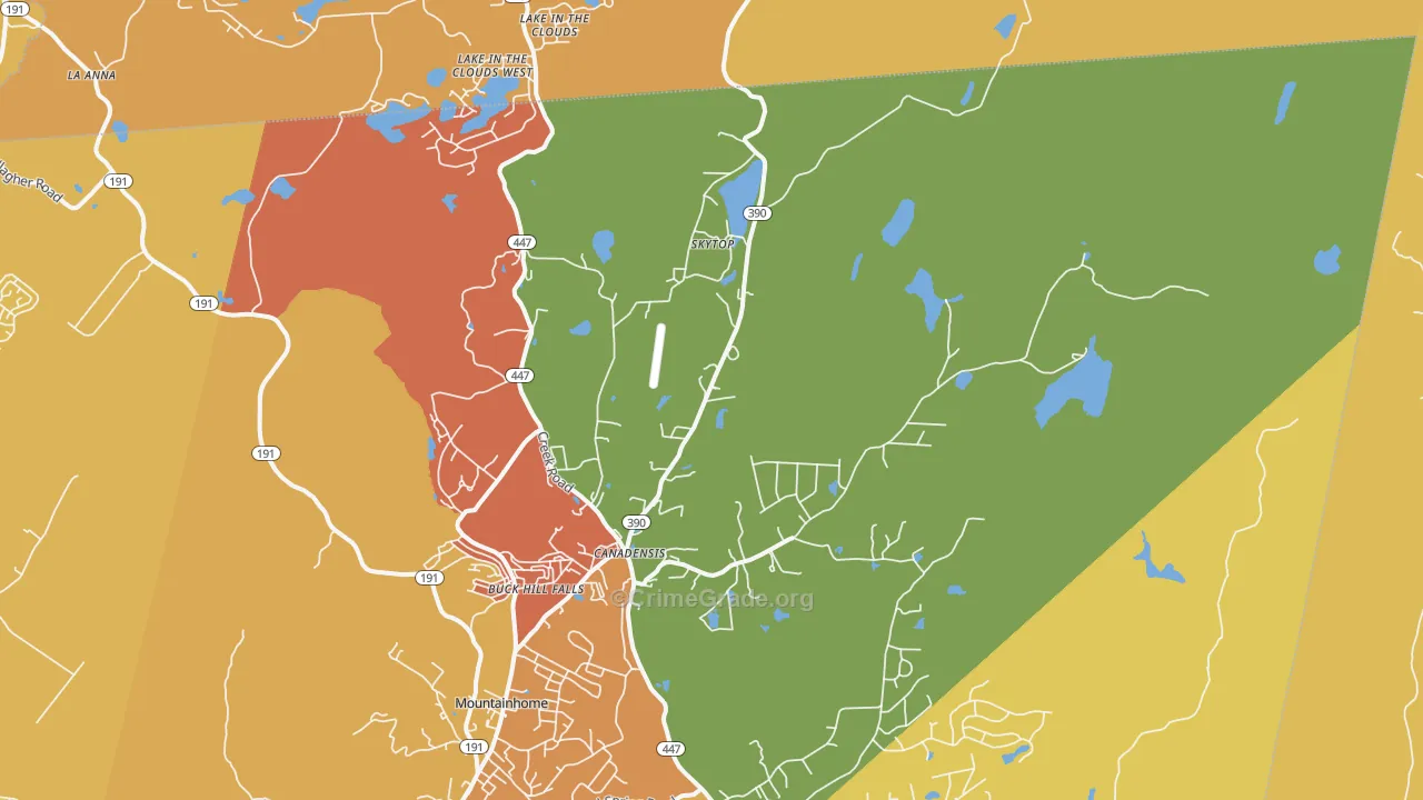 Canadensis, PA Map of Vandalism Rates