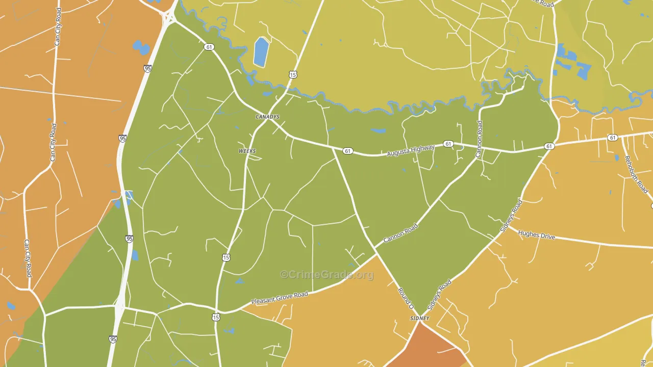 Canadys, SC Map of Vandalism Rates