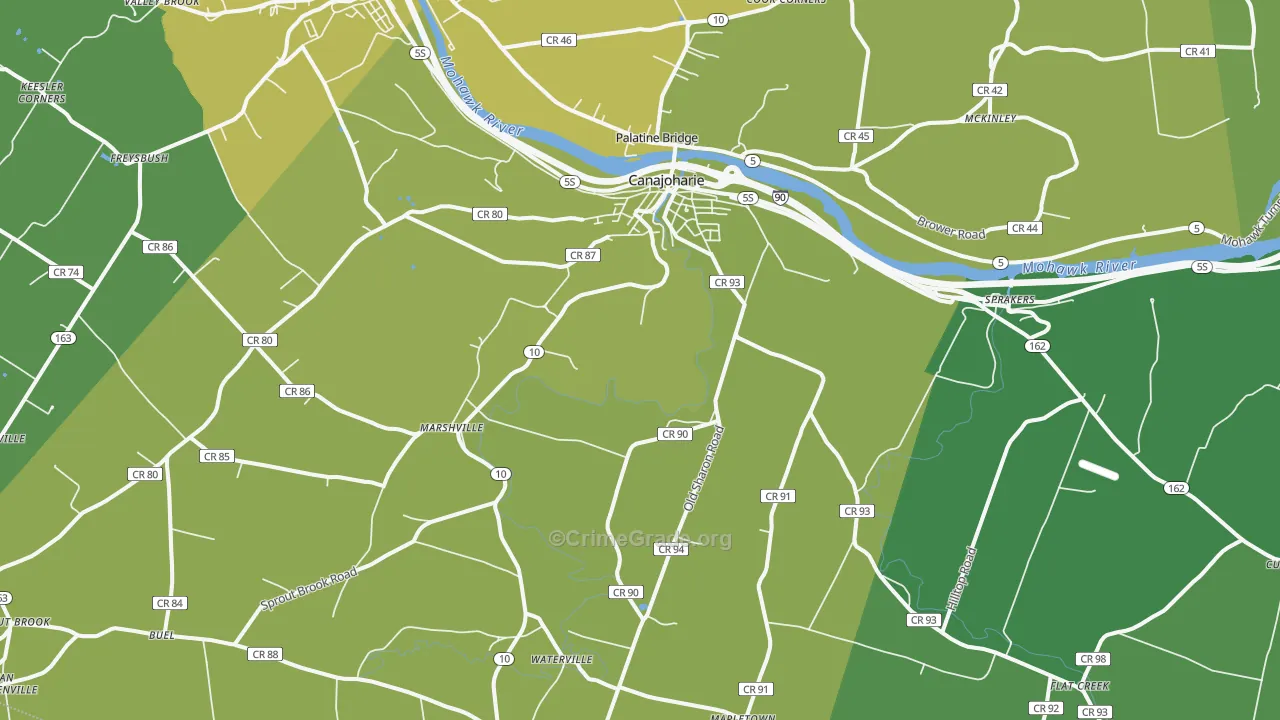 Canajoharie, NY Map of Vandalism Rates