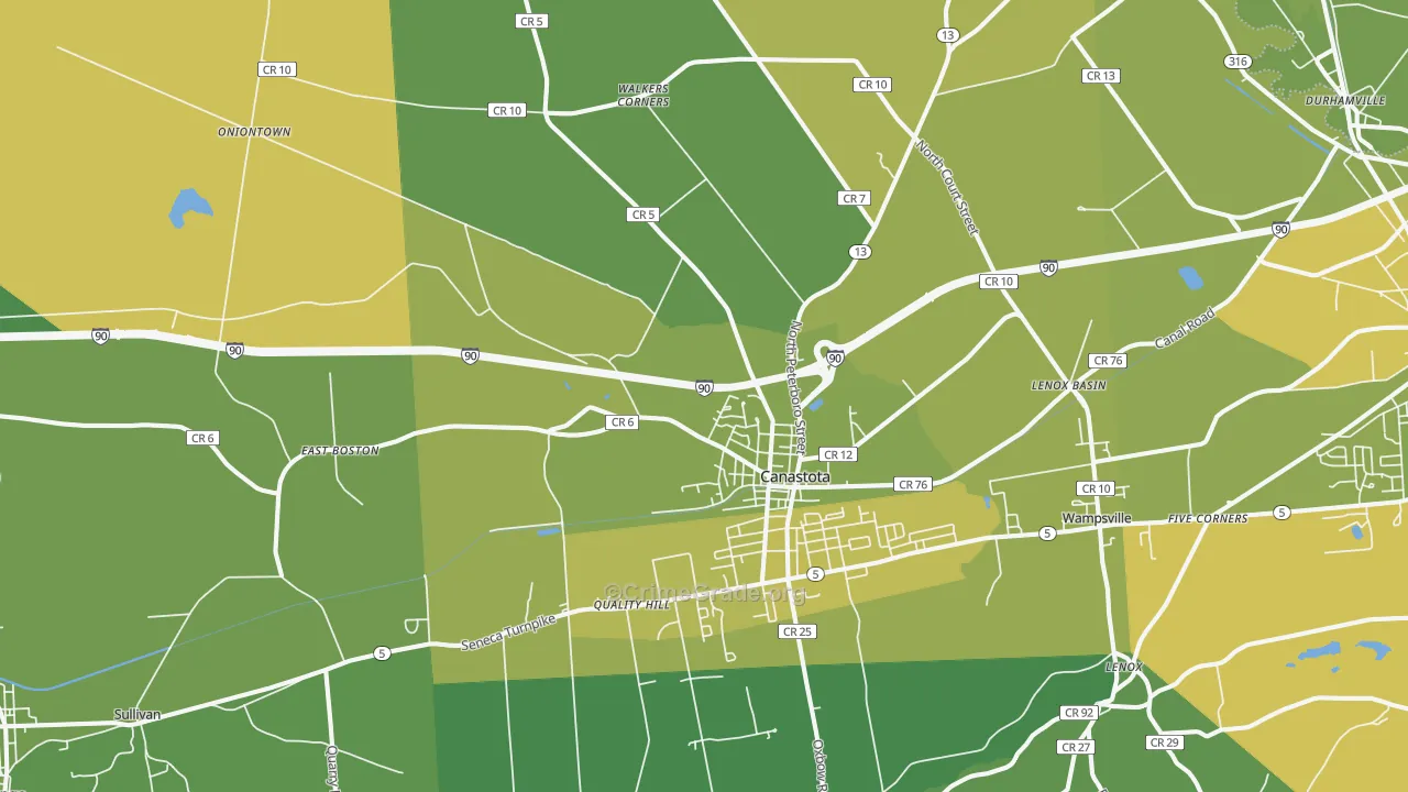 Canastota, NY Map of Vandalism Rates