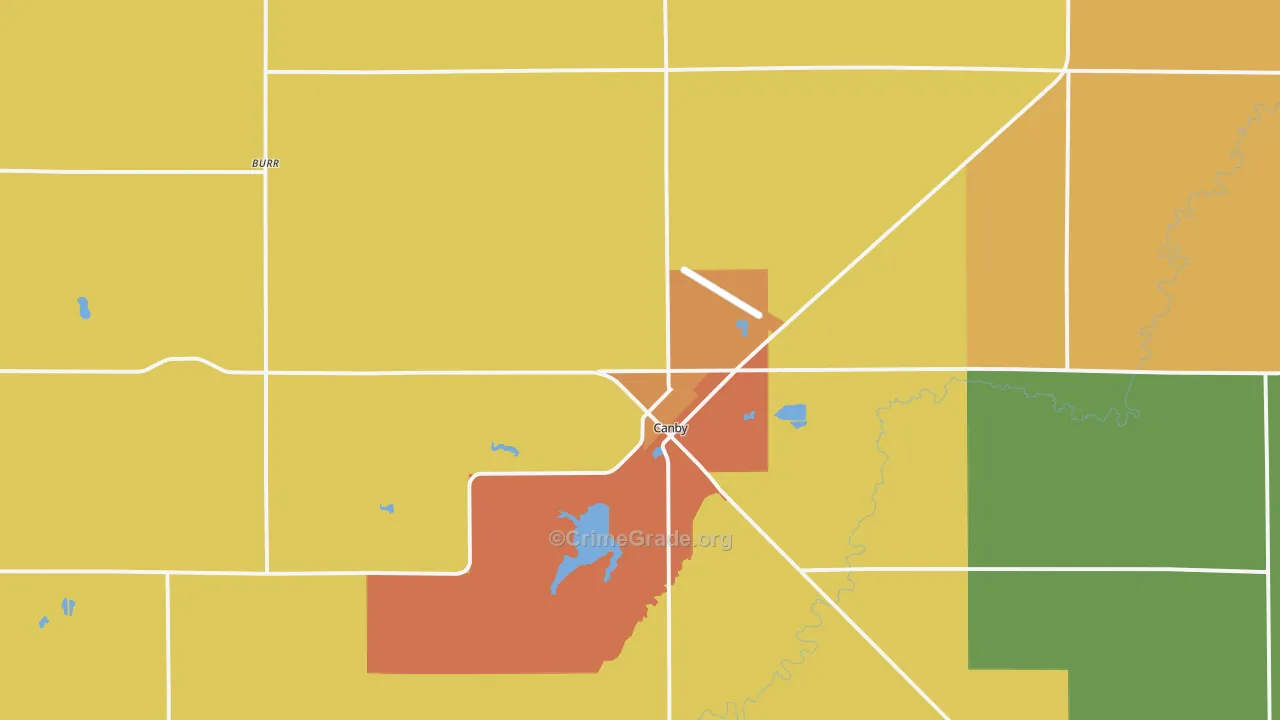 Canby, MN Map of Vandalism Rates