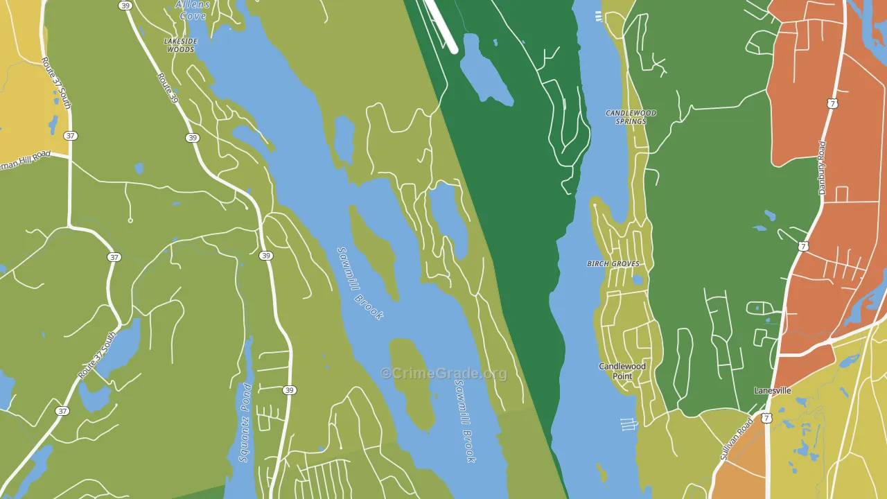 Candlewood Point, CT Map of Vandalism Rates
