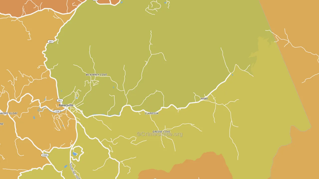 Cane Creek, NC Map of Vandalism Rates