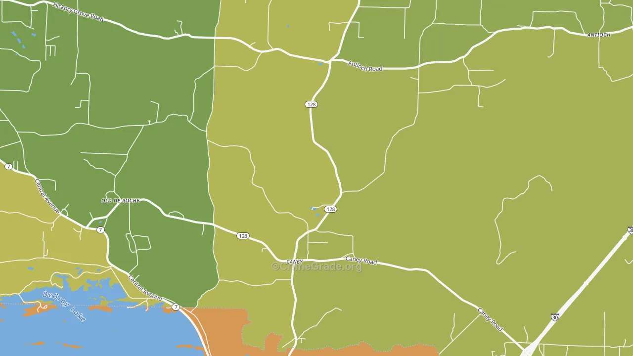 Caney, AR Map of Vandalism Rates