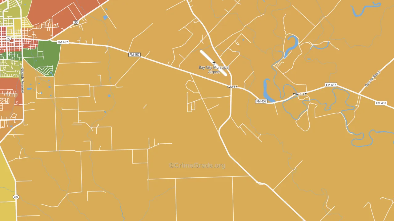 Caney, TX Map of Vandalism Rates
