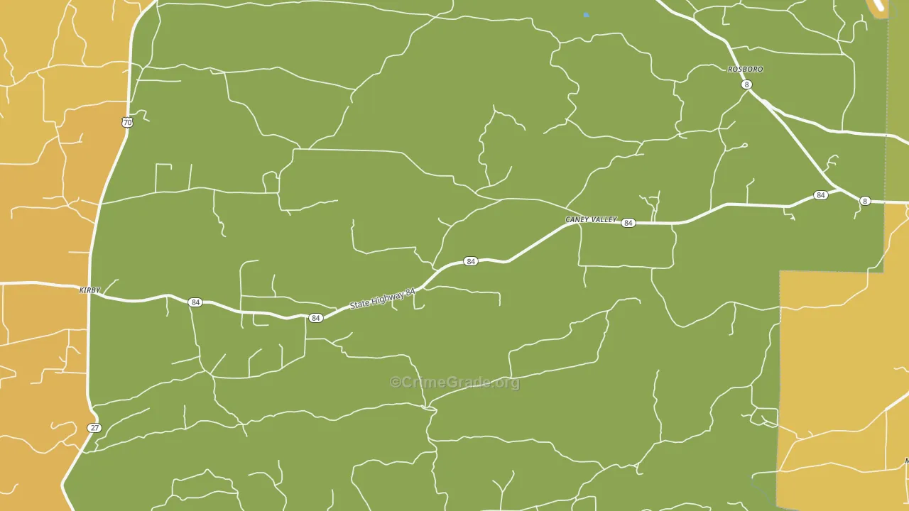 Caney Valley, AR Map of Vandalism Rates