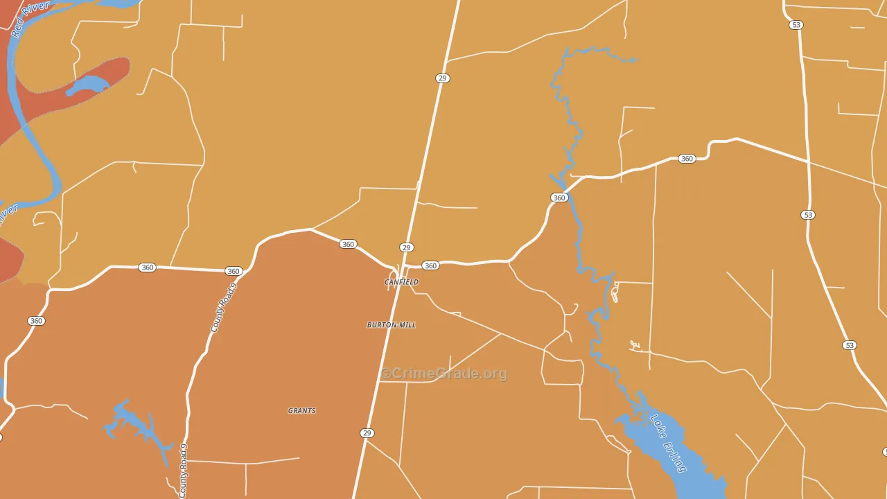 Canfield, AR Map of Vandalism Rates