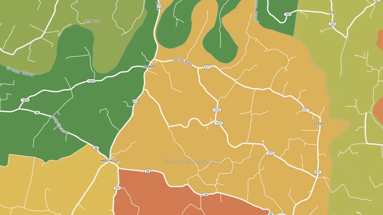 Canmer, KY Map of Vandalism Rates