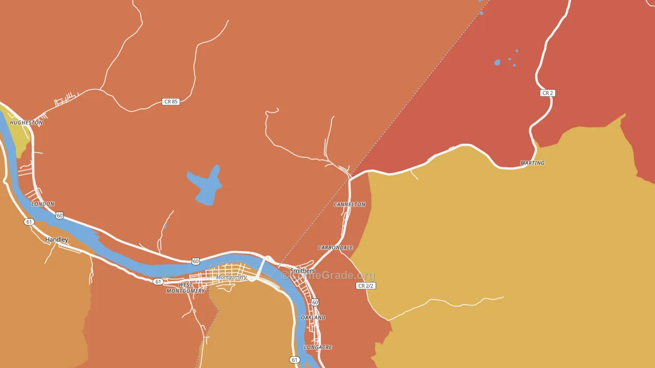 Cannelton, WV Map of Vandalism Rates