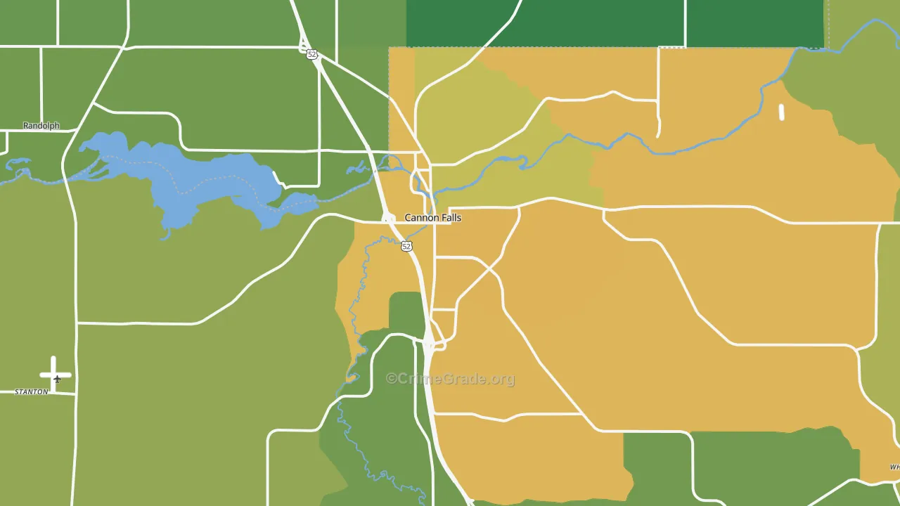 Cannon Falls, MN Map of Vandalism Rates