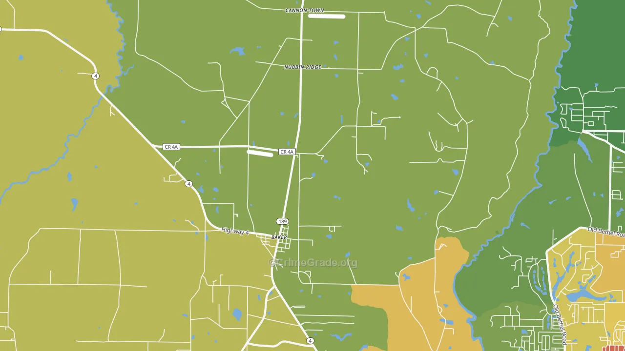 Cannon Town, FL Map of Vandalism Rates