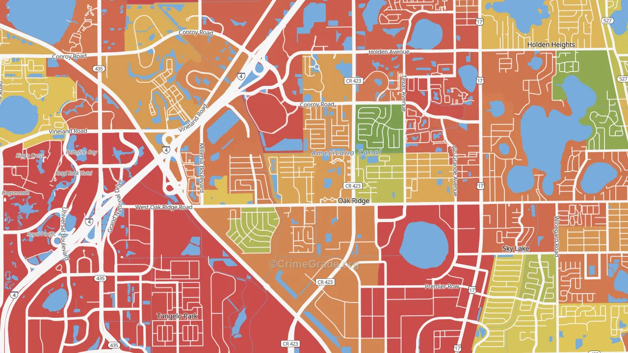 Cannongate-Orlando, Oak Ridge, FL Map of Vandalism Rates
