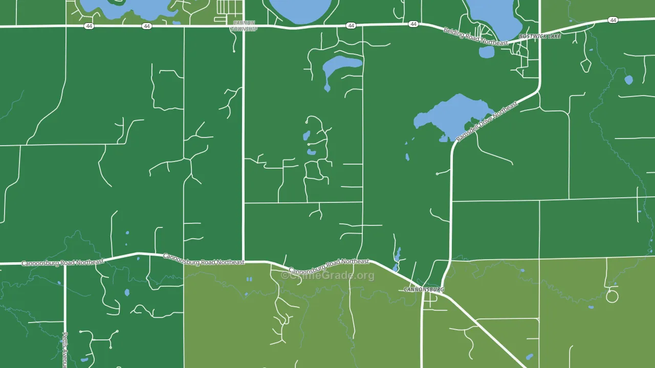 Cannonsburg, MI Map of Vandalism Rates