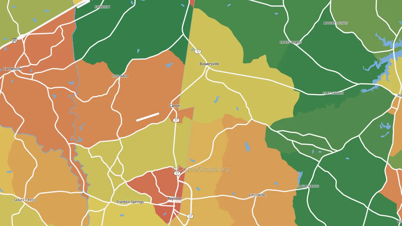 Canon, GA Map of Vandalism Rates